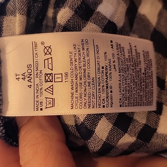 BNWT 4T Blue gingham button up shirt - Picture 5 of 5